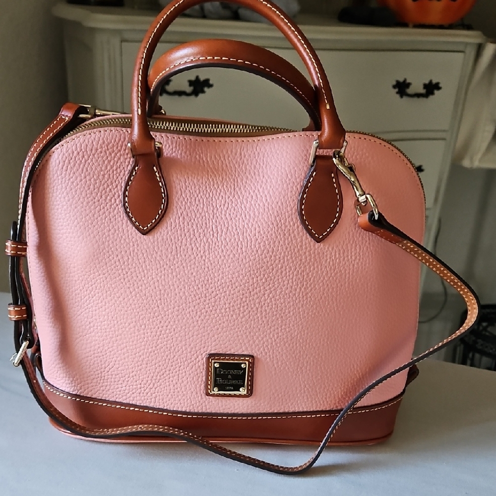 Dooney & Bourke Pink and Brown Satchel
